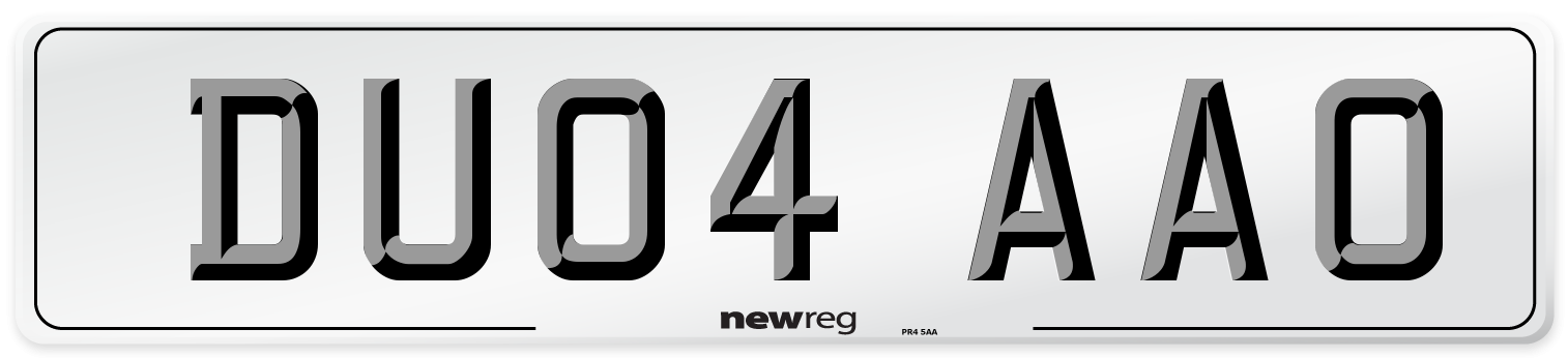 DU04 AAO Number Plate from New Reg
